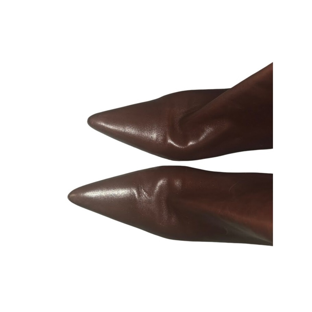 Cole Haan Brown Leather Pointed Toe Kitten Heel  Boots‎ Womens 6.5 B - Picture 2 of 6